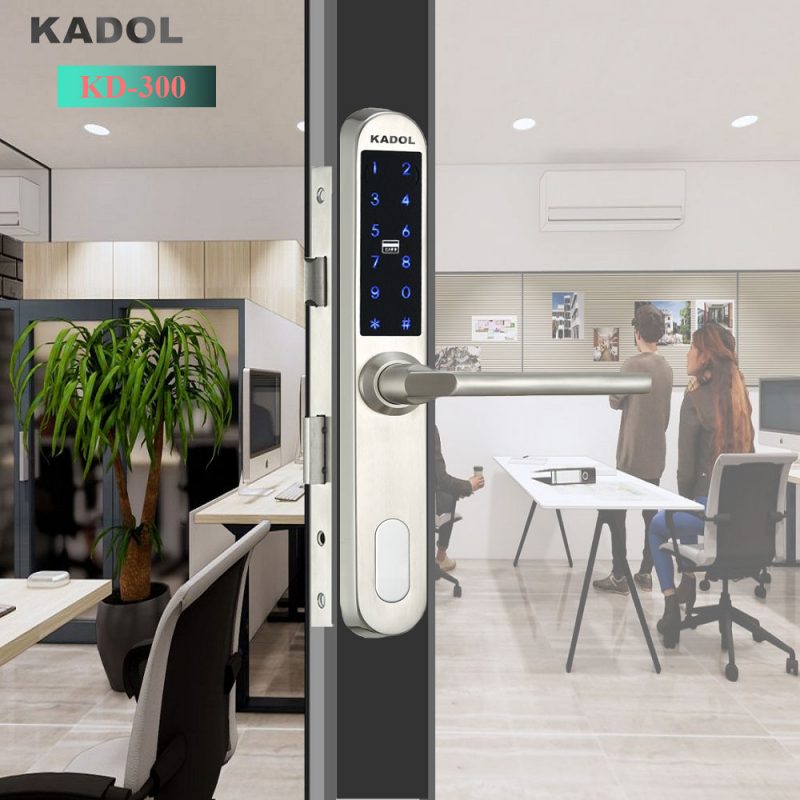 khóa điện tử cửa nhôm kadol kd 300 màu bạc