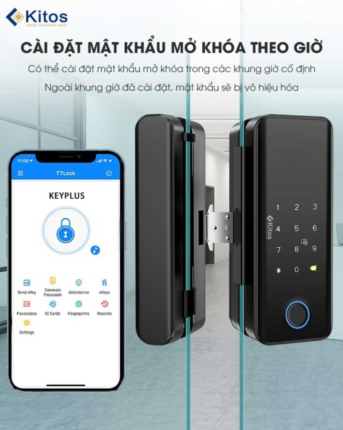 Khóa cửa kính thông minh Kitos KT-GL30 Pro