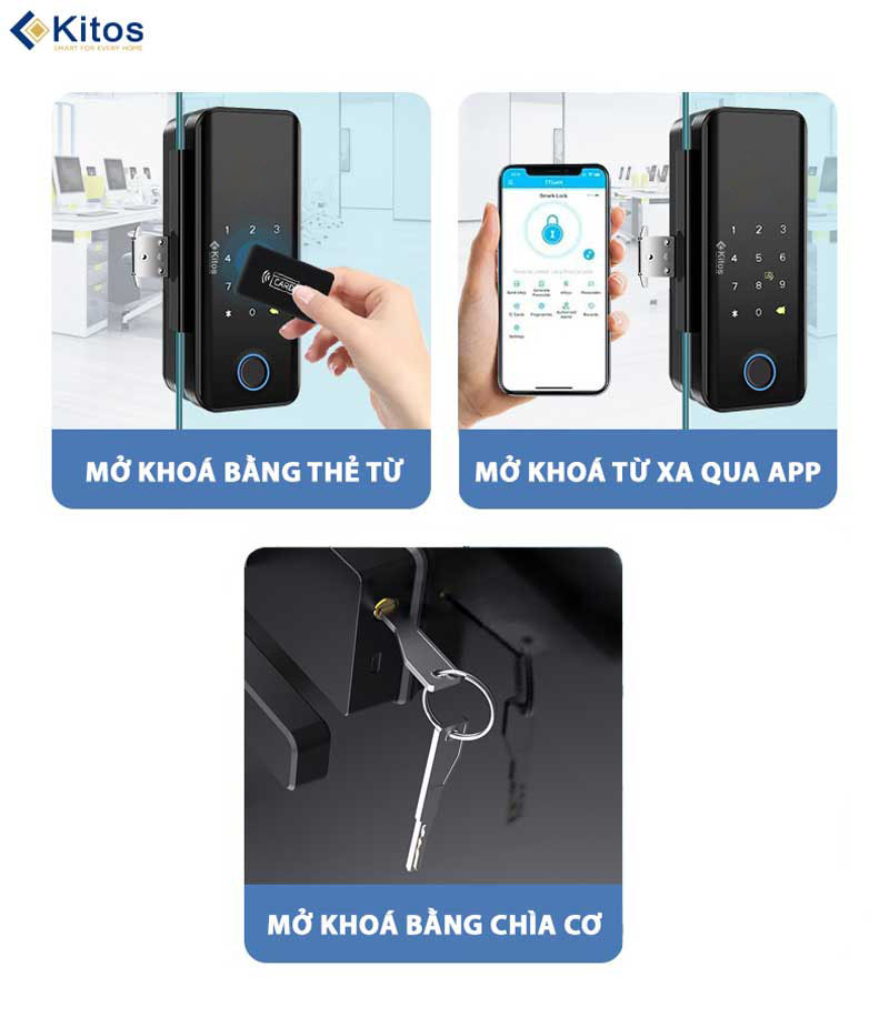 Khóa cửa kính thông minh Kitos KT-GL30 Pro
