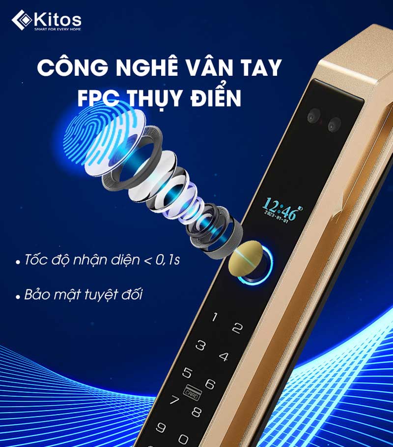 Kitos ALS6 Face ID 12 Khoá cửa thông minh Kitos ALS6 FACE ID