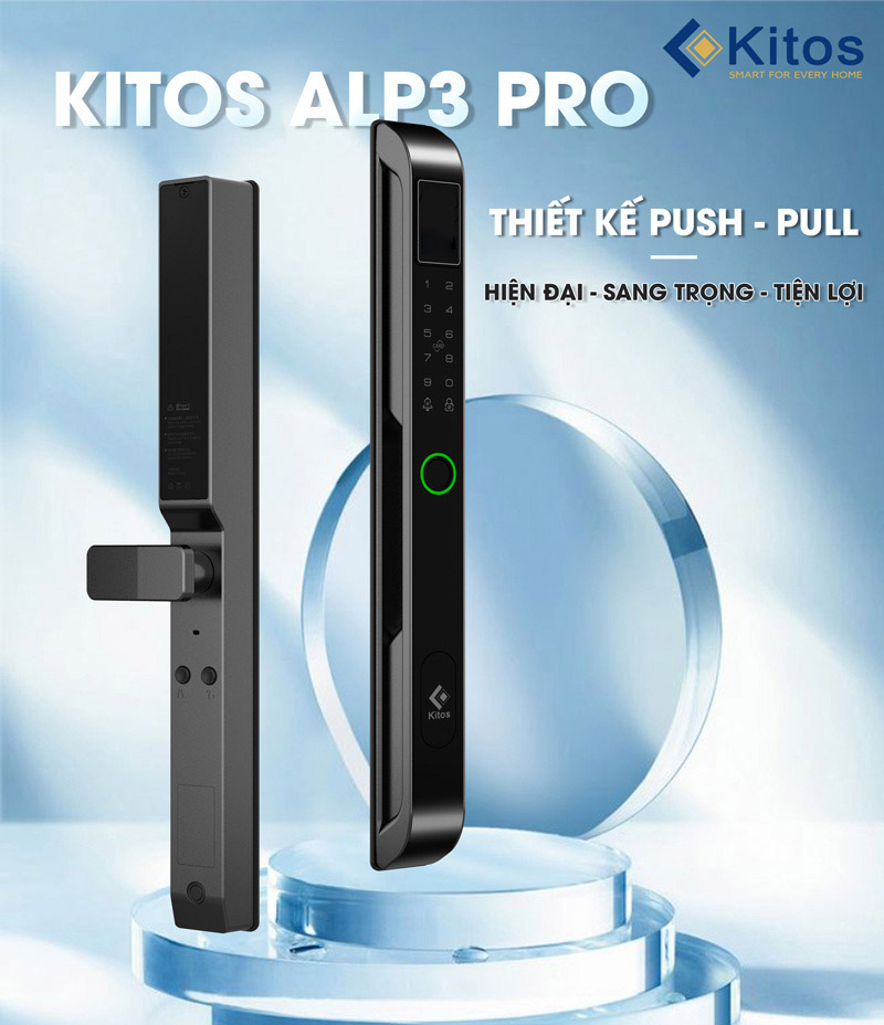Khoá vân tay cửa nhôm Kitos ALP3 Pro 7 Khoá cửa thông minh Kitos ALP3 PRO