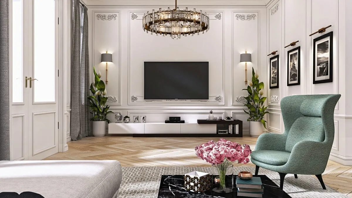 Neoclassical decor in a living room Aida A