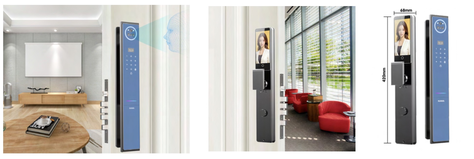 Khóa cửa vân tay KAWA-KT88F ULTRA - Face ID 3D