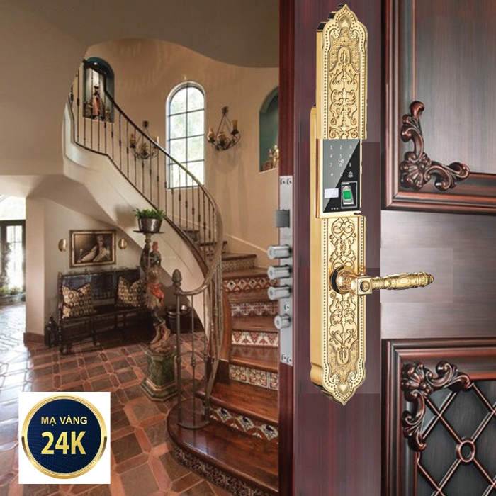 Kawa KDS05 – Khóa Cửa Đại Sảnh Tân Cổ Điển Mạ Vàng 24K 4 kds05 web 2 1